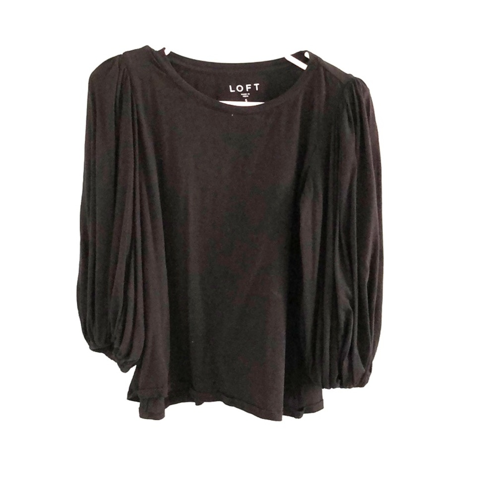 Loft black bubble sleeve top